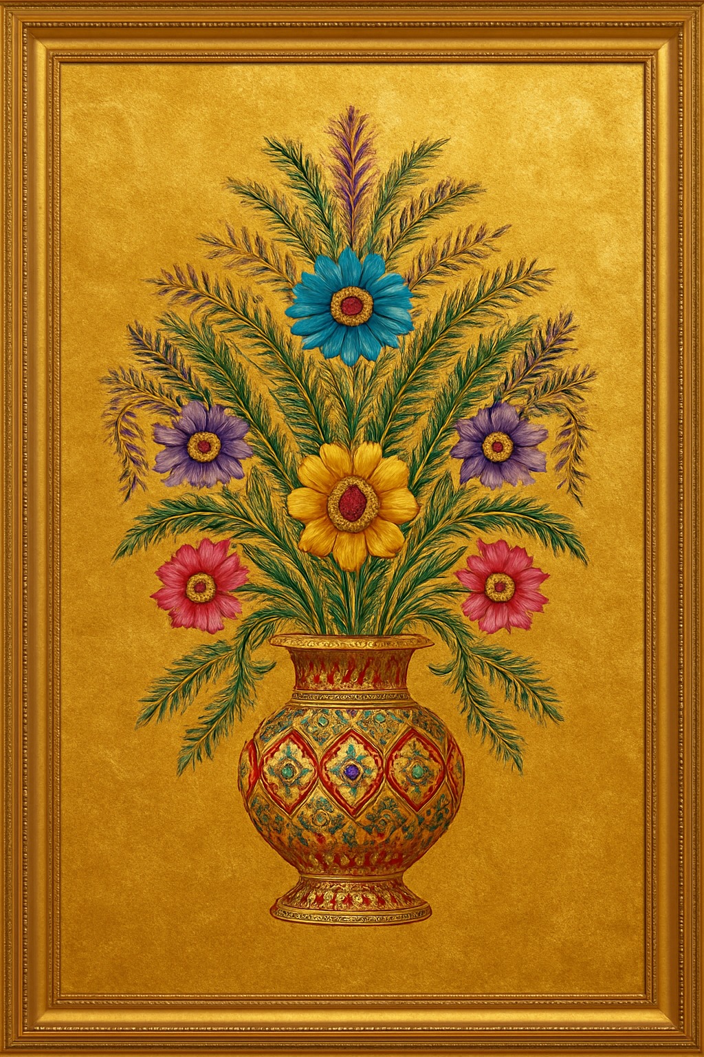 Golden Multicolor Floral