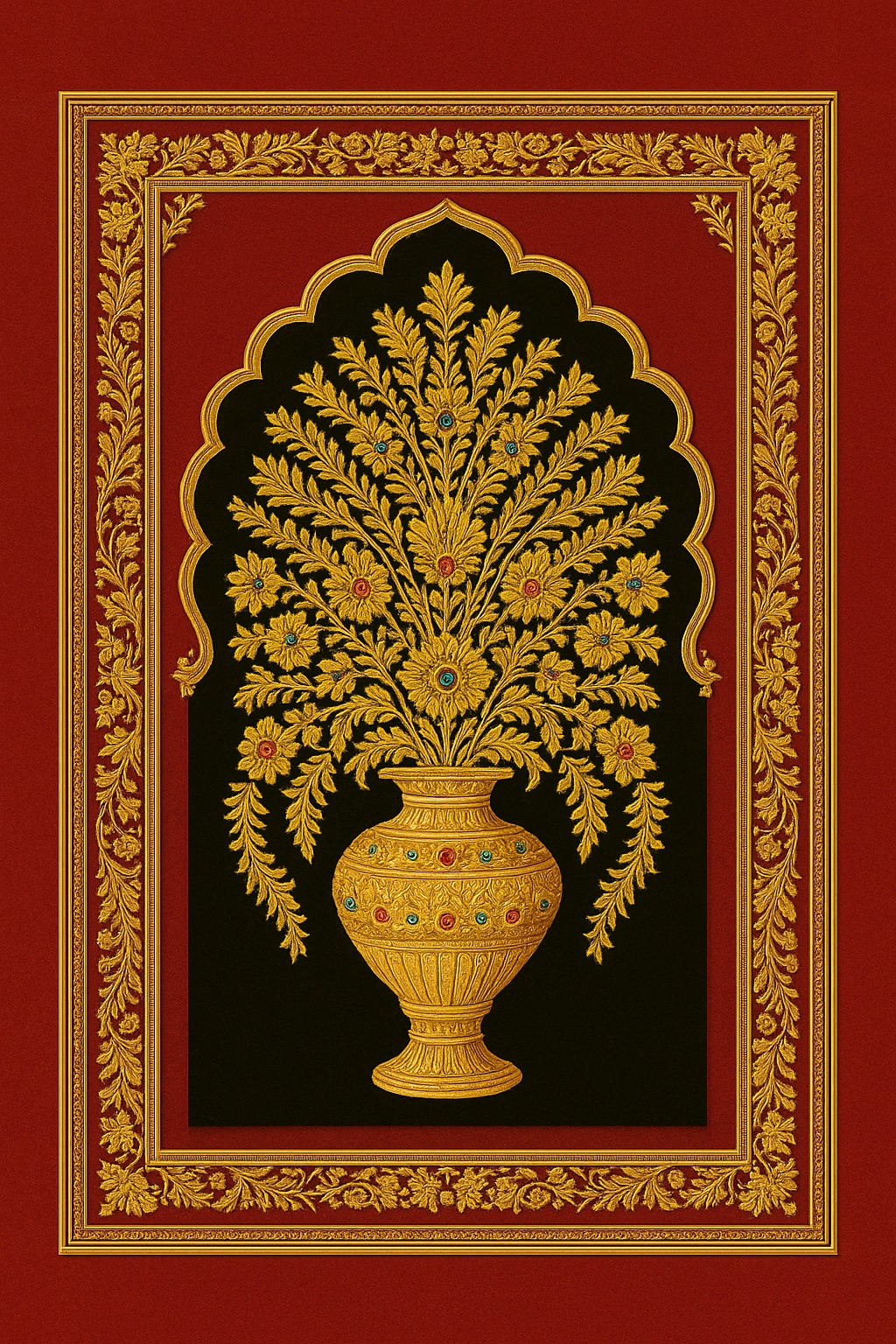 Royal Red & Black Ornate Design